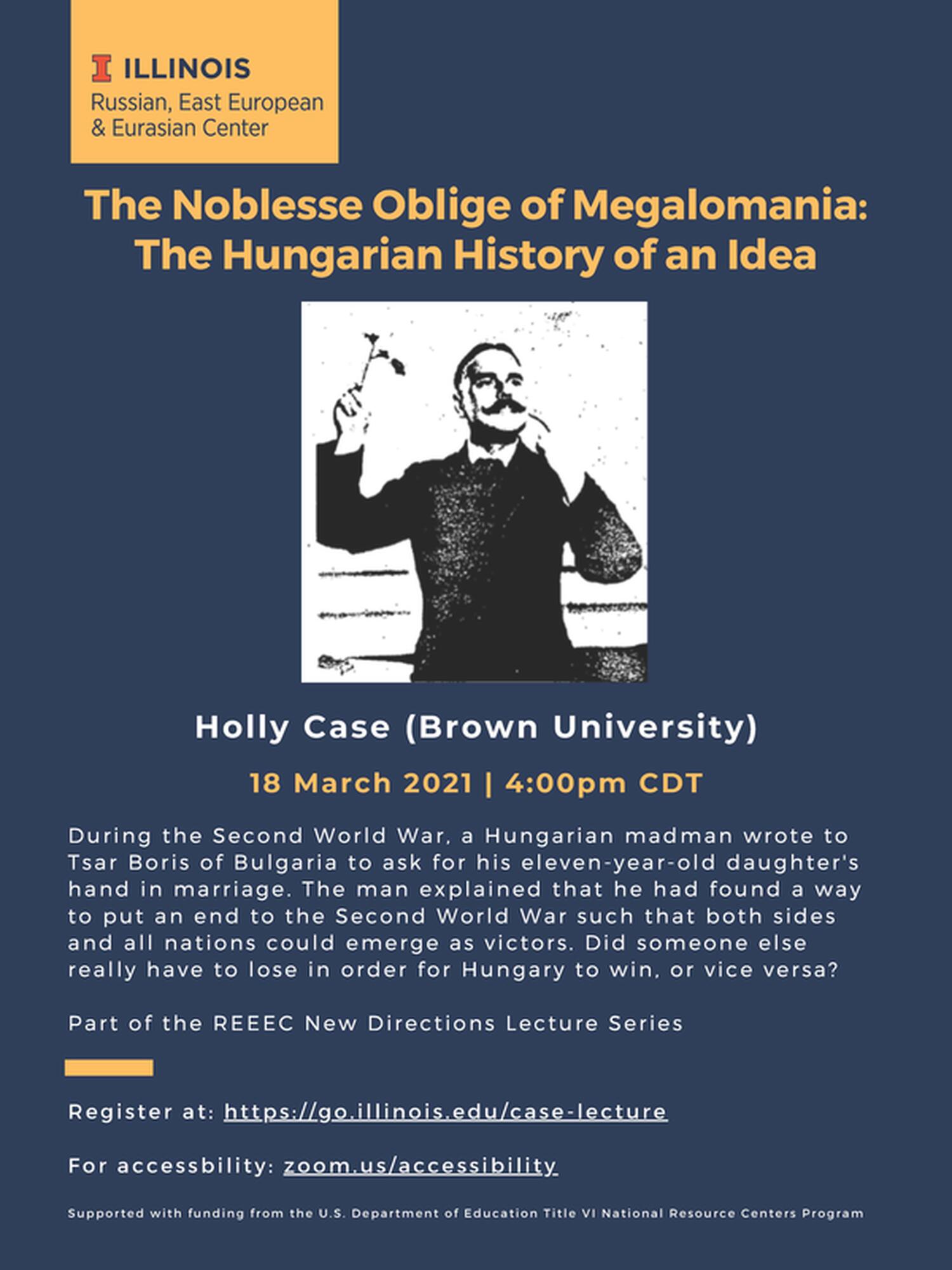 The Noblesse Oblige of Megalomania Event Flyer
